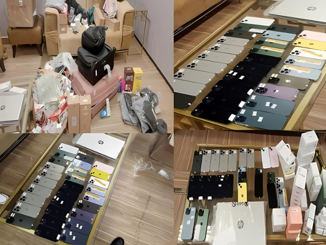 during the search officials discovered 29 iphones strapped to the passenger s body an additional 14 iphones 2 laptops women s clothing chocolates and cosmetics were found in his luggage photo express