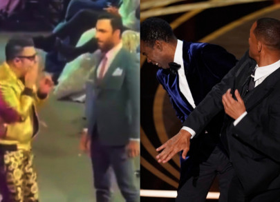 bad day to have eyes ahmad ali butt ahmed ali akbar recreate infamous oscar slapgate get trolled