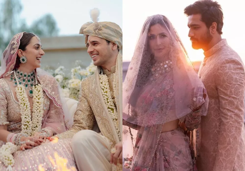 from kiara advani to katrina kaif bollywood s obsession with wearing pink on their big day