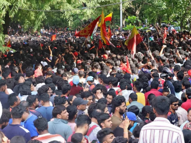people gather to celebrate royal challengers bengaluru s first indian premier league ipl title win outside a cricket stadium in bengaluru india june 4 2025 photo reuters people gather to celebrate royal challengers bengaluru s first indian premier league ipl title win outside a cricket stadium in bengaluru india june 4 2025 photo reuters