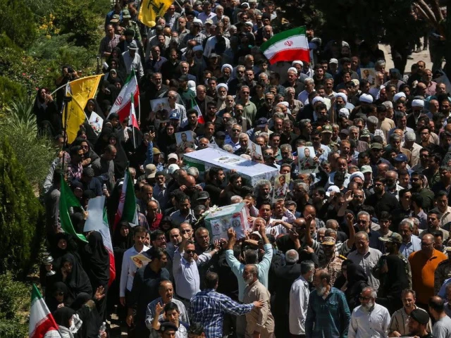 mourners attend a funeral for those killed in israeli strikes on iran in qazvin iran june 19 2025 photo reuters mourners attend a funeral for those killed in israeli strikes on iran in qazvin iran june 19 2025 photo reuters