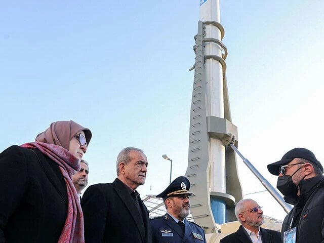 in this handout picture provided by the iranian presidency on february 2 iranian president masoud pezeshkian c visits a defence and space achievements exhibition in tehran photo afp in this handout picture provided by the iranian presidency on february 2 iranian president masoud pezeshkian c visits a defence and space achievements exhibition in tehran photo afp