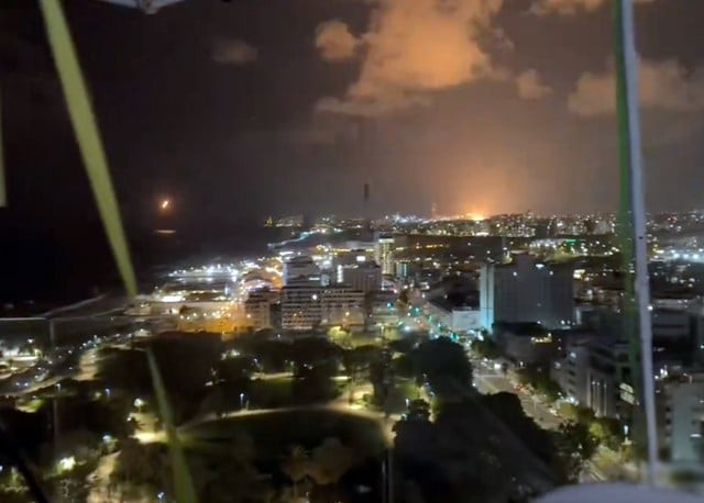 image shows the moment an iranian missile hit tel aviv screengrab press tv video image shows the moment an iranian missile hit tel aviv screengrab press tv video