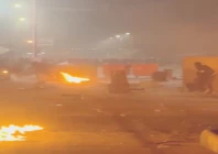 screengrab obtained from a social media video shows unrest in the city of mashhad photo reuters