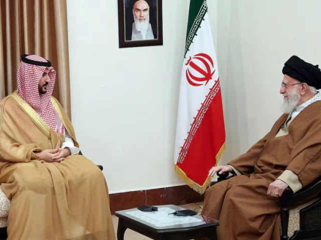iran s supreme leader ayatollah ali khamenei meets saudi defence minister prince khalid bin salman in tehran iran april 17 2025 photo reuters iran s supreme leader ayatollah ali khamenei meets saudi defence minister prince khalid bin salman in tehran iran april 17 2025 photo reuters