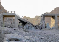 crippled road a heavily damaged bridge which was hit by a us strike is pictured along the road connecting roudan and bandar abbas in southern iran photo afp crippled road a heavily damaged bridge which was hit by a us strike is pictured along the road connecting roudan and bandar abbas in southern iran photo afp