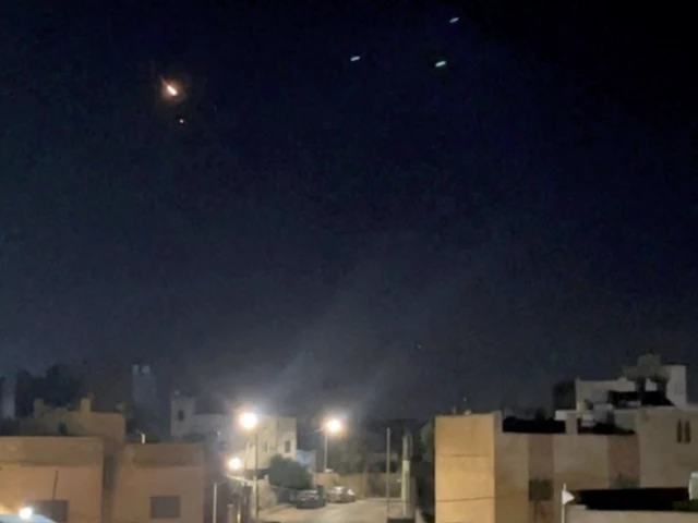 jordanian air defenses operate to intercept projectiles fired by iran in ash shajarah photo reuters jordanian air defenses operate to intercept projectiles fired by iran in ash shajarah photo reuters