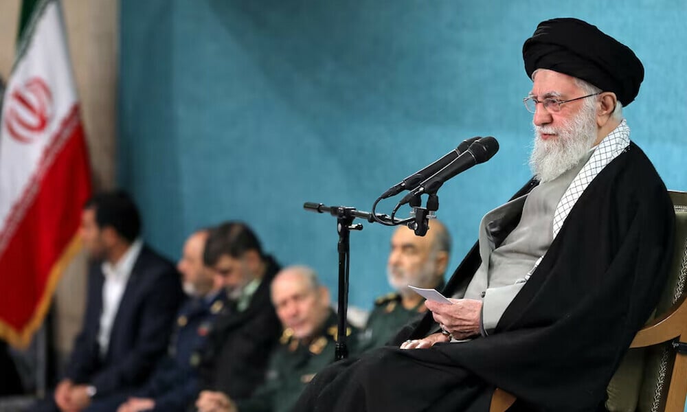 iran s supreme leader ayatollah ali khamenei speaks during a meeting in tehran iran march 8 2025 photo office of the iranian supreme leader