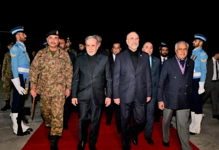 pakistan s leaders welcome the iranian delegation for talks with the united states in islamabad on friday night photo reuters