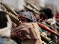 a houthi follower looks on during a pro iran demonstration as the u s  israel conflict with iran continues in sanaa yemen april 6 2026 photo reuters