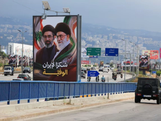 cars and motorbikes drive past billboards showing iran s new supreme leader ayatollah mojtaba khamenei and his late father ali khamenei with the slogan thank you to loyal iran erected along the highway leading to rafic hariri international airport in beirut lebanon june 22 2026 photo reuters cars and motorbikes drive past billboards showing iran s new supreme leader ayatollah mojtaba khamenei and his late father ali khamenei with the slogan thank you to loyal iran erected along the highway leading to rafic hariri international airport in beirut lebanon june 22 2026 photo reuters