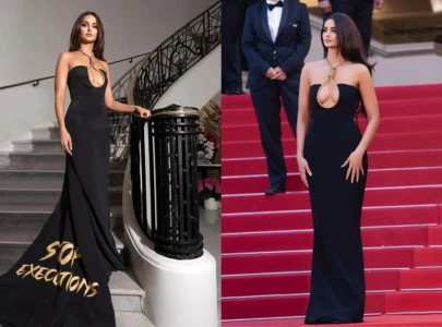 iranian model dons noose dress at cannes to highlight executions iranian model dons noose dress at cannes to highlight executions