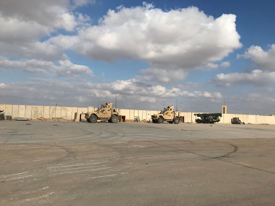 military vehicles of u s soldiers are seen at ain al asad air base in anbar province iraq january 13 2020 photo reuters