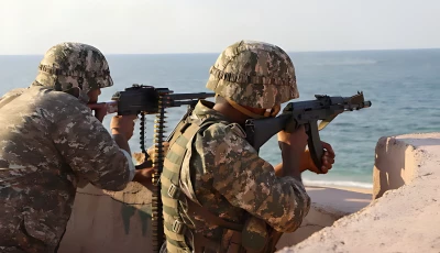 members of the islamic revolution guards corps irgc navy participate in an exercise in the south of iran in this picture obtained on january 17 2023 irgc wana west asia news agency handout via reuters