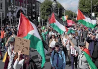 people take part in a protest against the visit of us president donald trump in the irish capital dublin photo afp people take part in a protest against the visit of us president donald trump in the irish capital dublin photo afp
