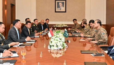 lieutenant general sjafrie sjamsoeddin retd minister of defence of indonesia meeting with chief of army staff coas field marshal asim munir on july 15 photo ispr
