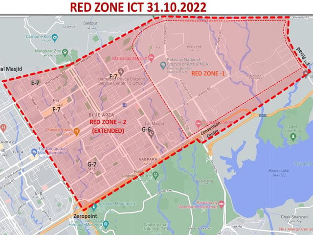 red zone sealed ahead of pti protest red zone sealed ahead of pti protest