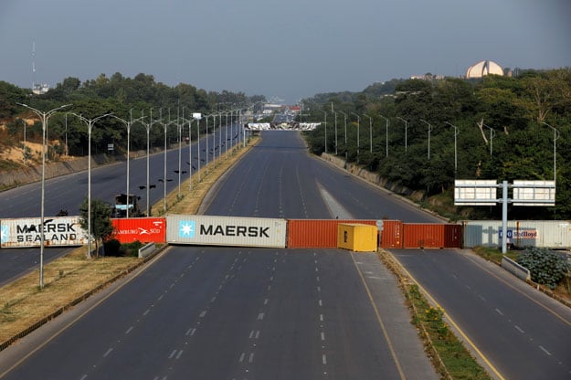 Islamabad-container-Azadi-March