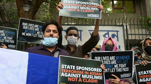 students in new delhi took to the streets to protest the eviction of muslims and police tactics in assam state photo afp file students in new delhi took to the streets to protest the eviction of muslims and police tactics in assam state photo afp file
