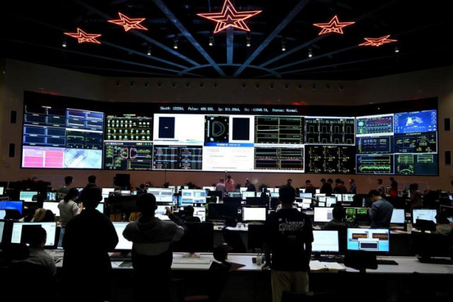 this photo taken on april 12 2023 shows the control center of the experimental advanced superconducting tokamak east after a successful experiment in hefei east china s anhui province photo xinhua this photo taken on april 12 2023 shows the control center of the experimental advanced superconducting tokamak east after a successful experiment in hefei east china s anhui province photo xinhua