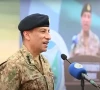 director general of the inter services public relations ispr lieutenant general ahmed sharif chaudhry addressing students at jinnah university for women in karachi on june 17 photo ispr video screen grab