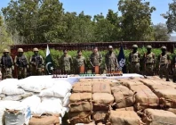 the pakistan navy pakistan coast guards and the joint maritime information coordination centre with liquor and illegal medicines confiscated from the pishukan area of balochistan september 23 2026 photo inter services public relations