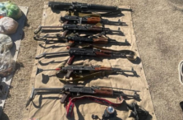 security forces display a large cache of arms recovered from terrorists targeted in an operation in sambaza sector zhob photo ispr security forces display a large cache of arms recovered from terrorists targeted in an operation in sambaza sector zhob photo ispr