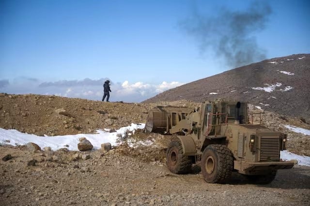 israeli forces operate at a location given as mount hermon region syria in this handout image released december 9 2024 israel defense forces handout via reuters