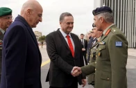 israel defence minister israel katz shakes hands with general director of the general directorate for defence investments and armaments gddia of greece major general ioannis bouras next to greece s minister for national defence nikolaos dendias during a visit in greece on january 2026 in this handout image obtained by reuters on august 31 2026 photo imod
