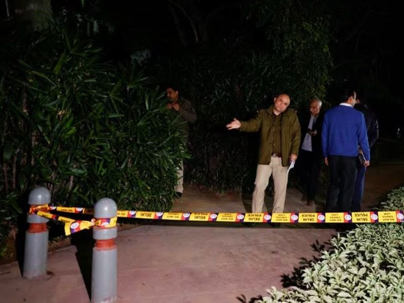 police officials stand outside the israeli embassy following a reported explosion nearby in new delhi india december 26 2023 photo reuters