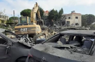 heavy machinery operates at the site of an israeli strike in kfar rumman lebanon september 7 2026 photo reuters