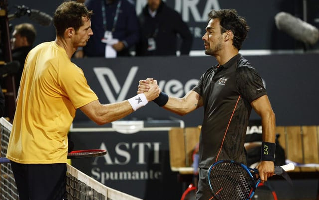 Fognini defeats Murray in Rome battle of tennis dads