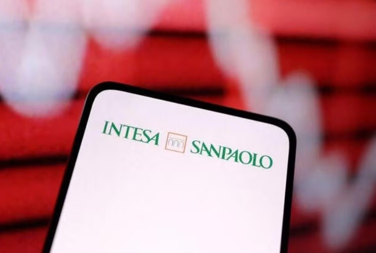 intesa sanpaolo bank logo and decreasing stock graph are seen in this illustration taken march 12 2023 reuters dado ruvic illustration