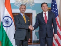 external affairs minister s jaishankar shaking hands with us secretary of state marco rubio source x