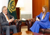 british high commissioner jane marriott on saturday called on deputy prime minister foreign minister ishaq dar