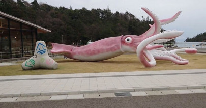 japan town builds giant squid with covid 19 relief funds japan town builds giant squid with covid 19 relief funds