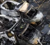 charred remains of ambulances belonging to hatzola a jewish community organisation which were set on fire in northwest london britain on march 23 2026 photo reuters