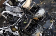 charred remains of ambulances belonging to hatzola a jewish community organisation which were set on fire in northwest london britain on march 23 2026 photo reuters