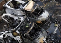 charred remains of ambulances belonging to hatzola a jewish community organisation which were set on fire in northwest london britain on march 23 2026 photo reuters