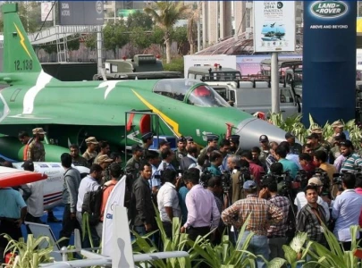paf showcases jf 17 block iii super mushshak at world defence show in saudi arabia