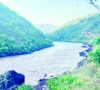 a view of the swelling jhelum river in muzaffarabad as india releases water without warning authorities remain confident that due to the ongoing dry spell and lack of rainfall pakistan can manage and store the surplus photo express