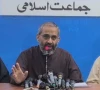 jamaat e islami ji karachi chief munim zafar addressing a press conference in karachi on september 25 2026 photo express