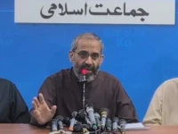 jamaat e islami ji karachi chief munim zafar addressing a press conference in karachi on september 25 2026 photo express jamaat e islami ji karachi chief munim zafar addressing a press conference in karachi on september 25 2026 photo express