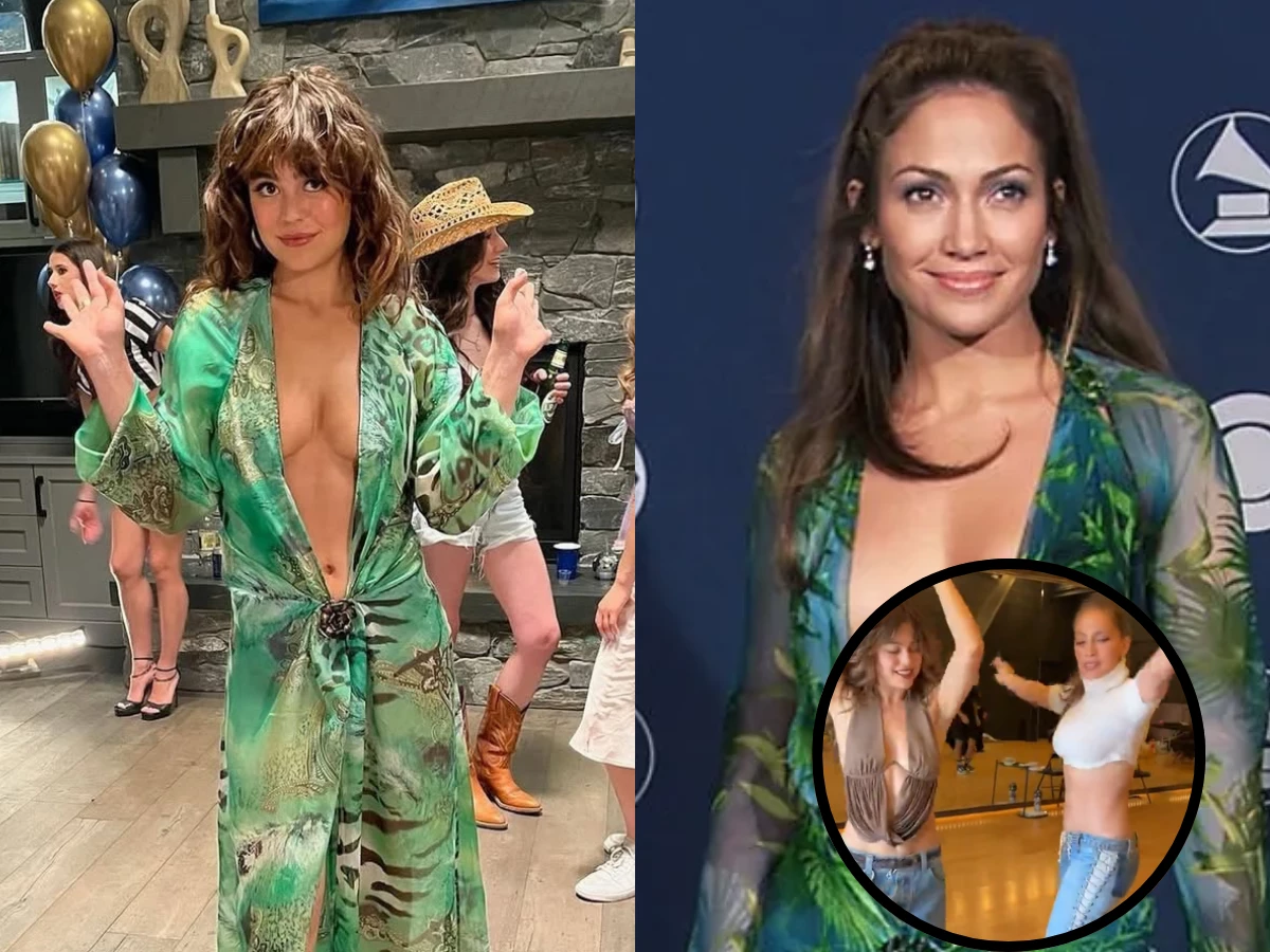 mika abdalla and jennifer lopez go viral after off campus versace dress moment
