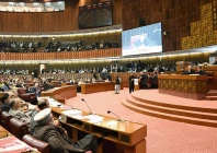 members of parliament attend the national assembly meeting in islamabad on march 1 2024 photo x naofpakistan file