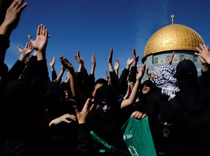 palestinians protest recent activity in gaza in front of the dome of the rock on the compound known to muslims as the noble sanctuary and to jews as the temple mount in jerusalem s old city january 27 2023 photo reuters ammar awad file photo palestinians protest recent activity in gaza in front of the dome of the rock on the compound known to muslims as the noble sanctuary and to jews as the temple mount in jerusalem s old city january 27 2023 photo reuters ammar awad file photo