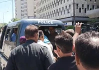 karachi police detain six leaders of the jeay sindh qaumi mahaz bashir qureshi group outside press club on sunday photo express karachi police detain six leaders of the jeay sindh qaumi mahaz bashir qureshi group outside press club on sunday photo express