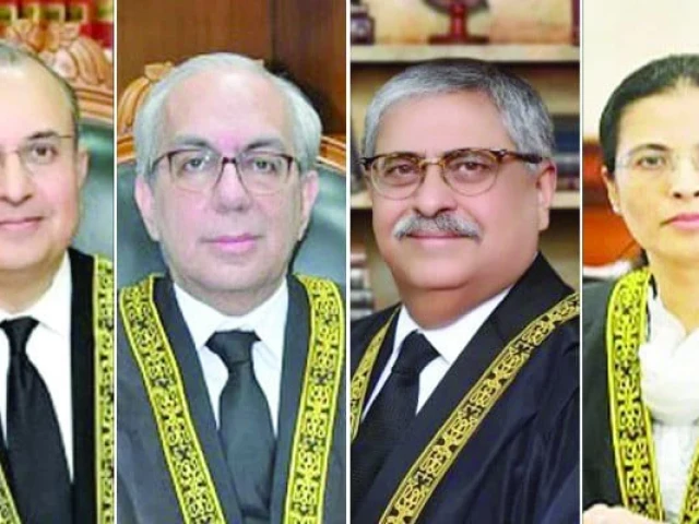 file photos show from left supreme court senior puisne judge justice syed mansoor ali shah justice munib akhtar justice athar minallah and justice ayesha a malik file photos show from left supreme court senior puisne judge justice syed mansoor ali shah justice munib akhtar justice athar minallah and justice ayesha a malik