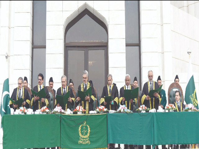 chief justice yahya afridi administers the oath to six new judges of the supreme court photo ppi