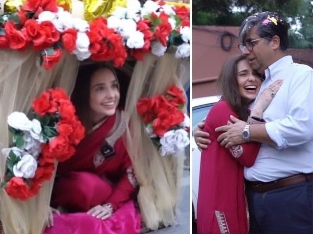 Juggun Kazim sits in a ‘palanquin’ 11 years after marriage | The Express Tribune